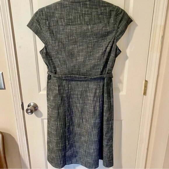 Merona Collection Gray Chambray Ruffle Front Dress Size 16 - Picture 3 of 11